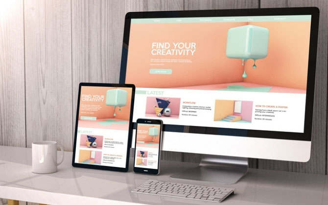 Vista de una página Web en diferentes tamaños de pantalla.